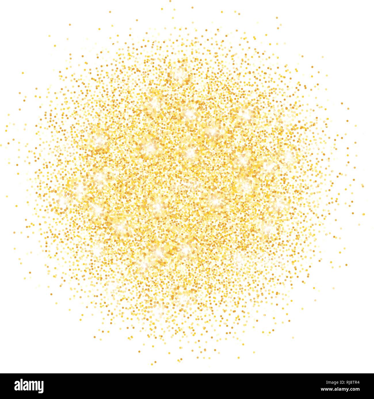 Vettore glitter oro coriandoli cyrcle Illustrazione Vettoriale