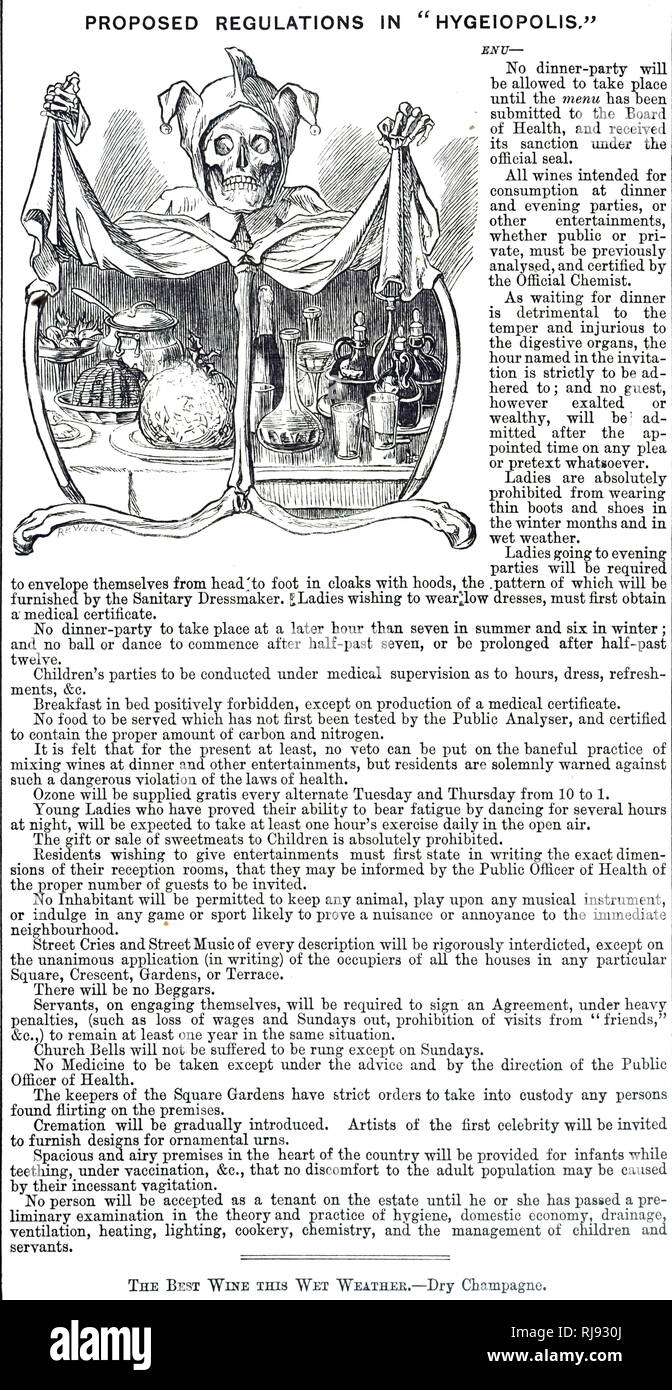 Benjamin Ward Richardson il disegno di un modello di città chiamato 'Hygeiopolis'. Benjamin Ward Richardson (1828-1896) un inglese, medico anestesista rianimatore, fisiologo, sanitarian e prolifico scrittore sulla storia medica. Datata del XIX secolo Foto Stock