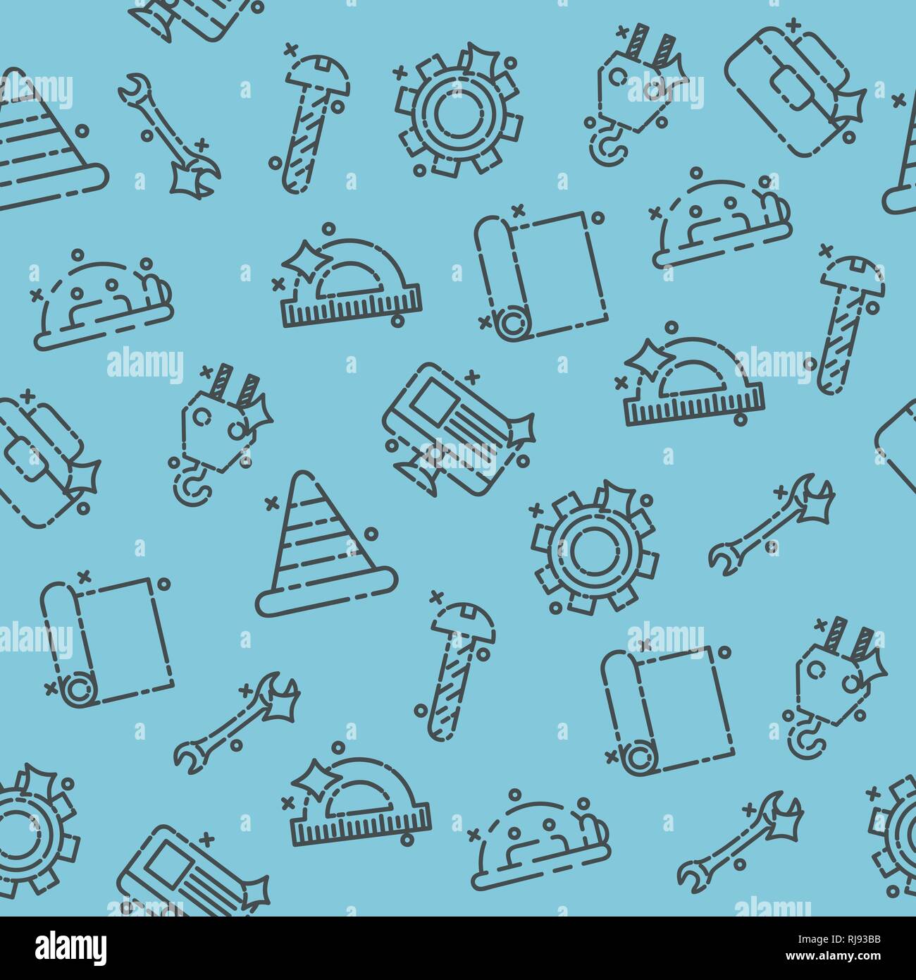 Engineering piatto set di icone. Illustrazione vettoriale EPS, 10 Illustrazione Vettoriale