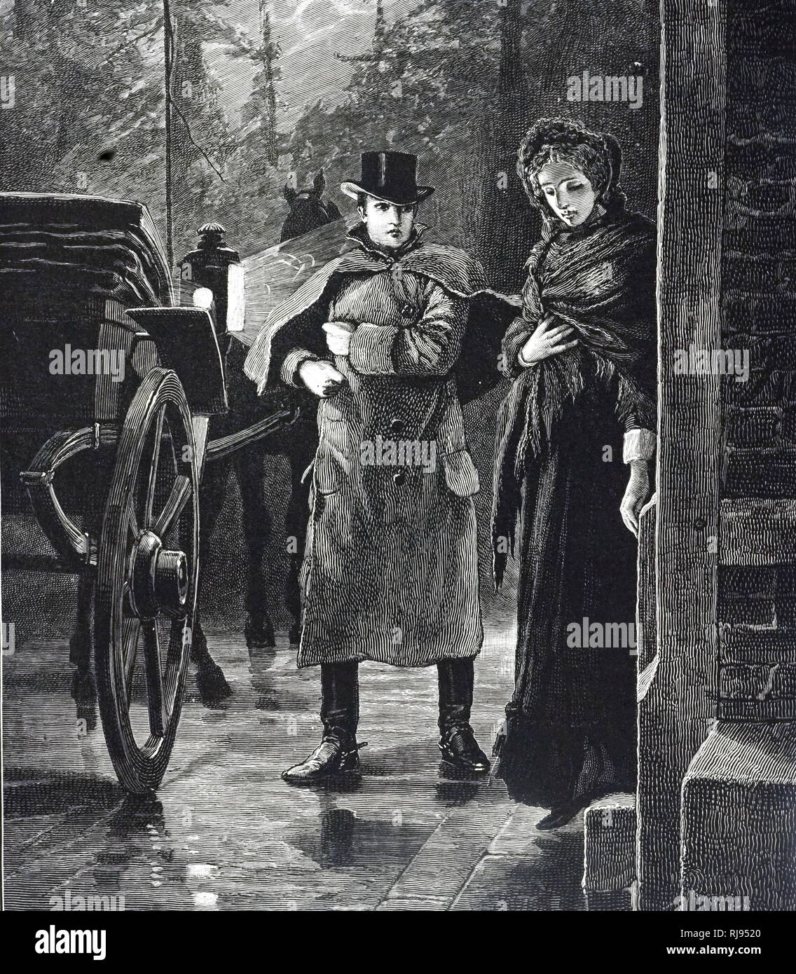 Una incisione raffigurante un carrello lampada. Illustrato da Richard Caton Sir Alfred Hitchcock Jr. (1856-1927) un artista inglese e illustrator. Datata del XIX secolo Foto Stock