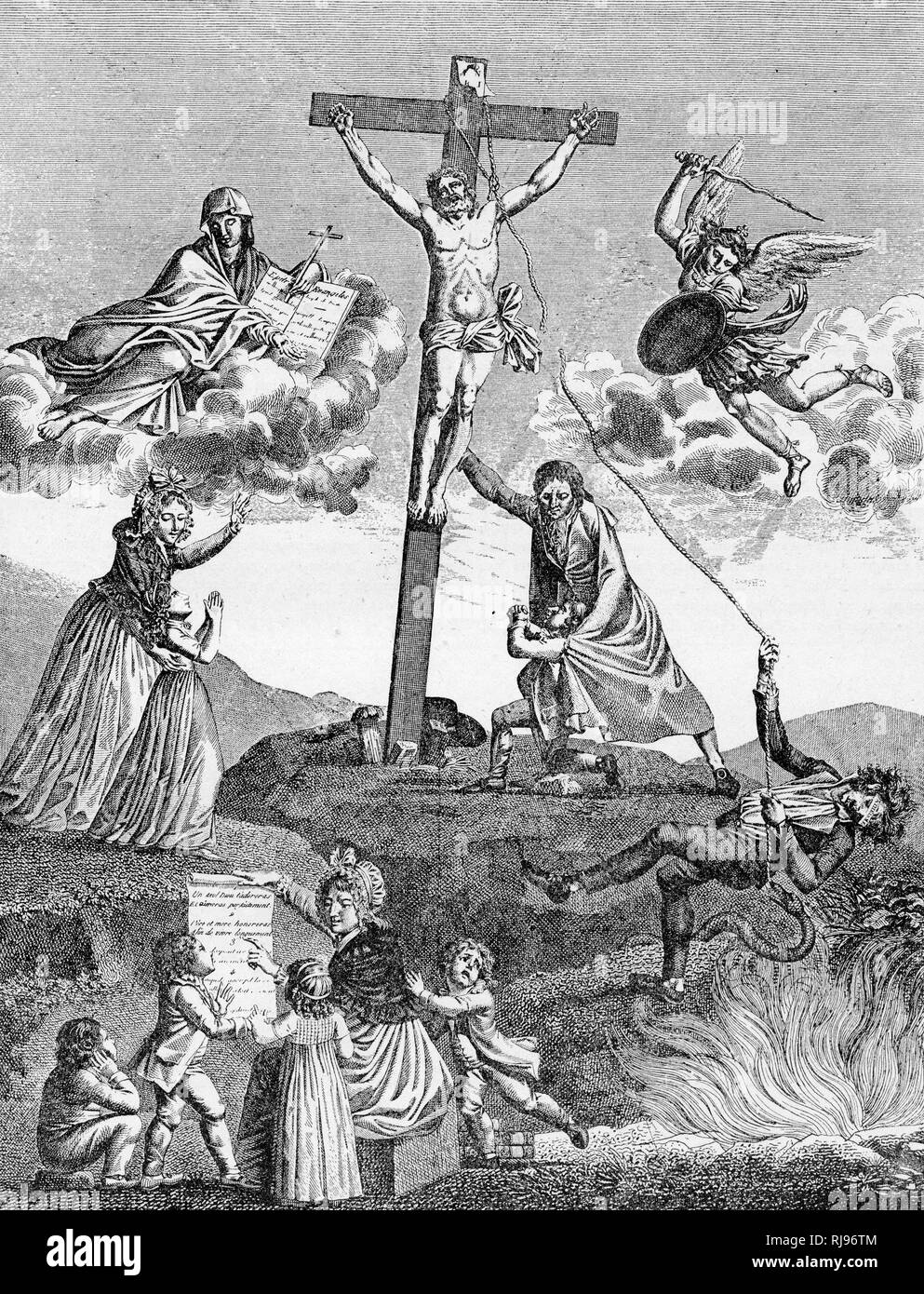 Differenze religiose, ateismo e cristianesimo Foto Stock