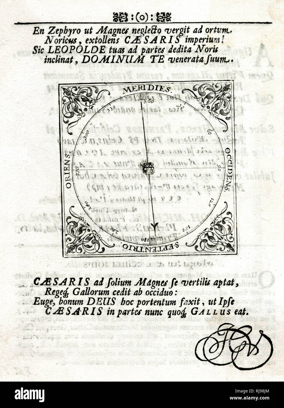 La determinazione del polo magnetico come opposto al polo geografico - un problema gli scienziati erano ben consapevoli di nel XVII secolo Foto Stock