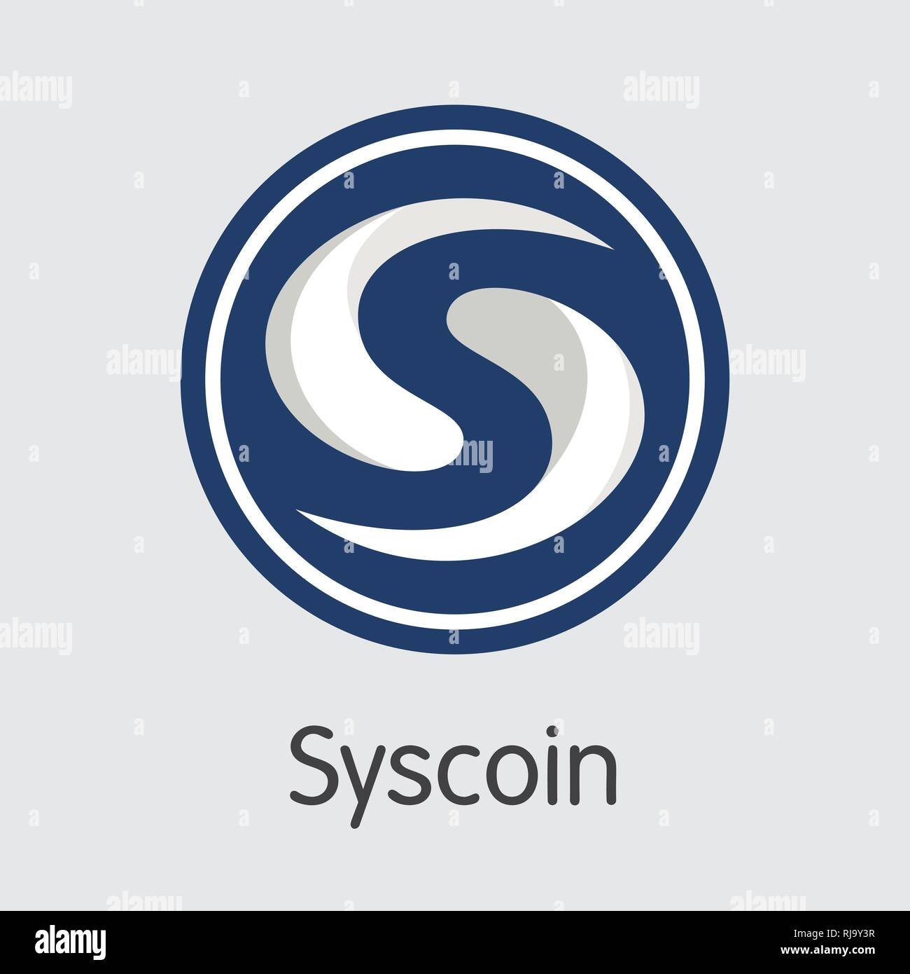 SYS - Syscoin. Il logo del mercato della moneta o emblema di mercato. Illustrazione Vettoriale