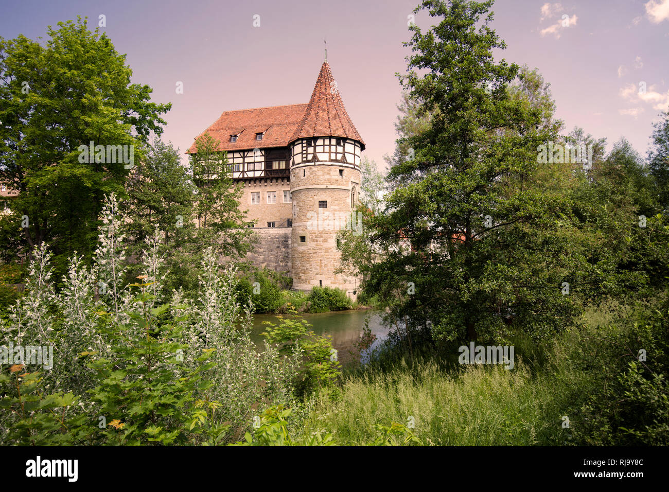 Balinger Zollernschloss, tardo medievale fortezza della città Foto Stock