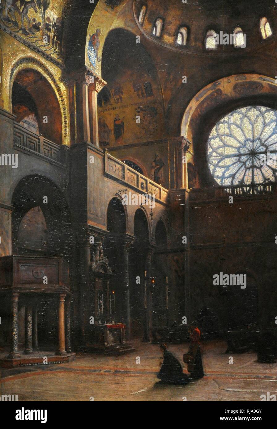 Aleksander Gierymski (1850-1901). Pintor polaco. Interior de la Basílica de San Marco en Venecia, 1899. Museo Nacional de Varsovia. Polonia. Foto Stock