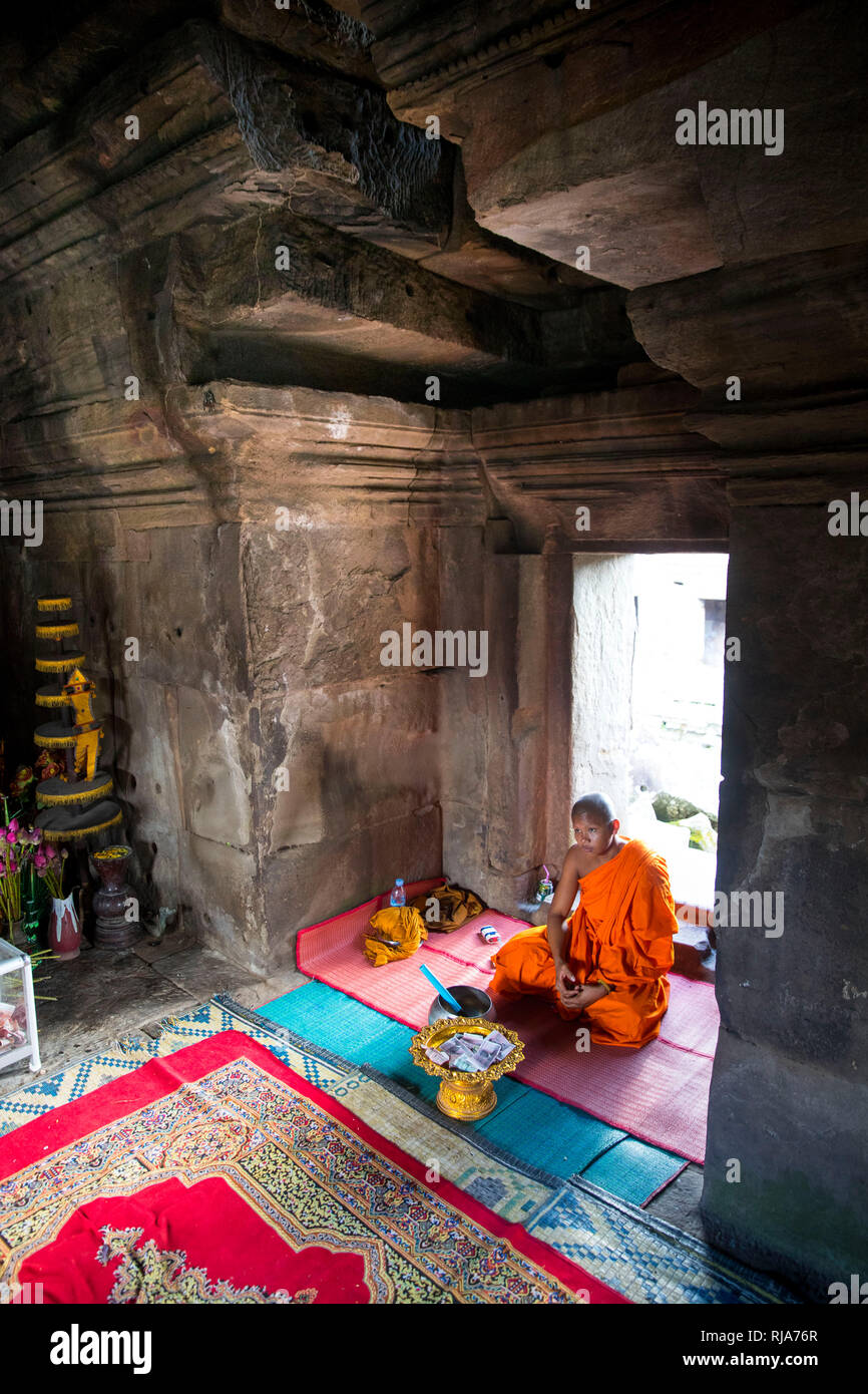 Tempel Preah Vihear, ein Tempel auf einem Bergplateau, ehemals thailändisches Staatsgebiet, gehört heute zu Kambodscha Foto Stock