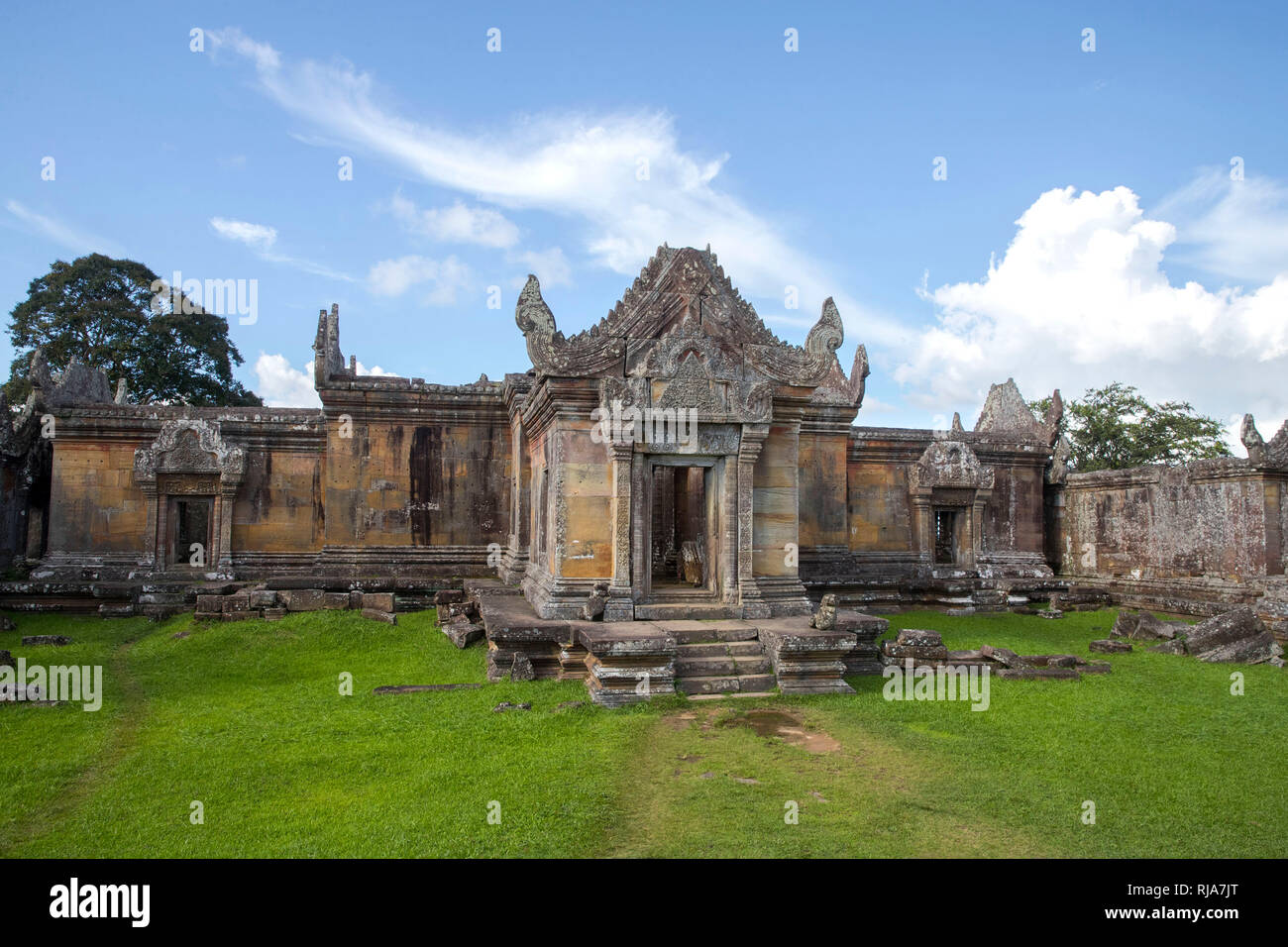 Tempel Preah Vihear, ein Tempel auf einem Bergplateau, ehemals thailändisches Staatsgebiet, gehört heute zu Kambodscha, der Tempel wird von Militär essere Foto Stock