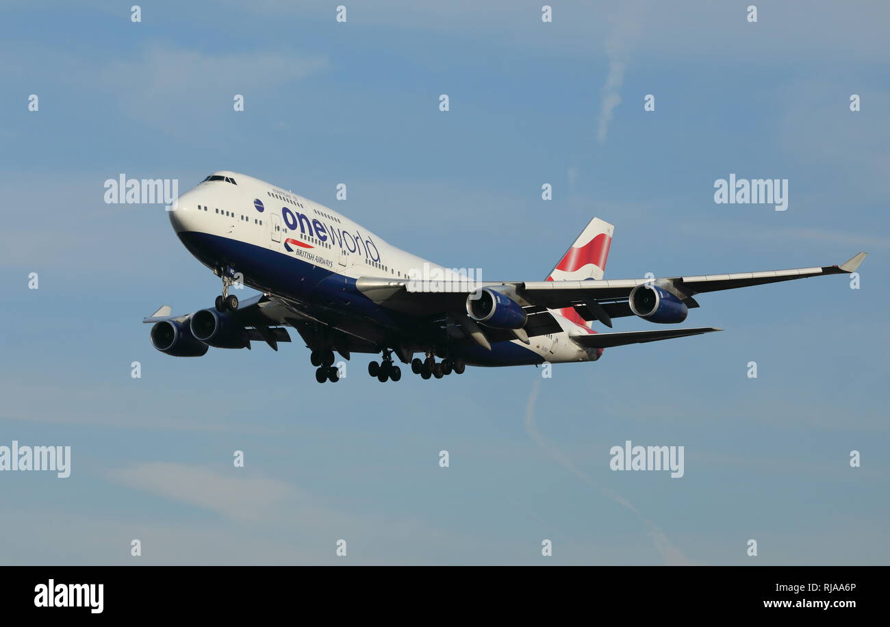 British Airways Boeing 747 jumbo jet aerei per il trasporto di passeggeri, reg. n. G-CIVC. Foto Stock