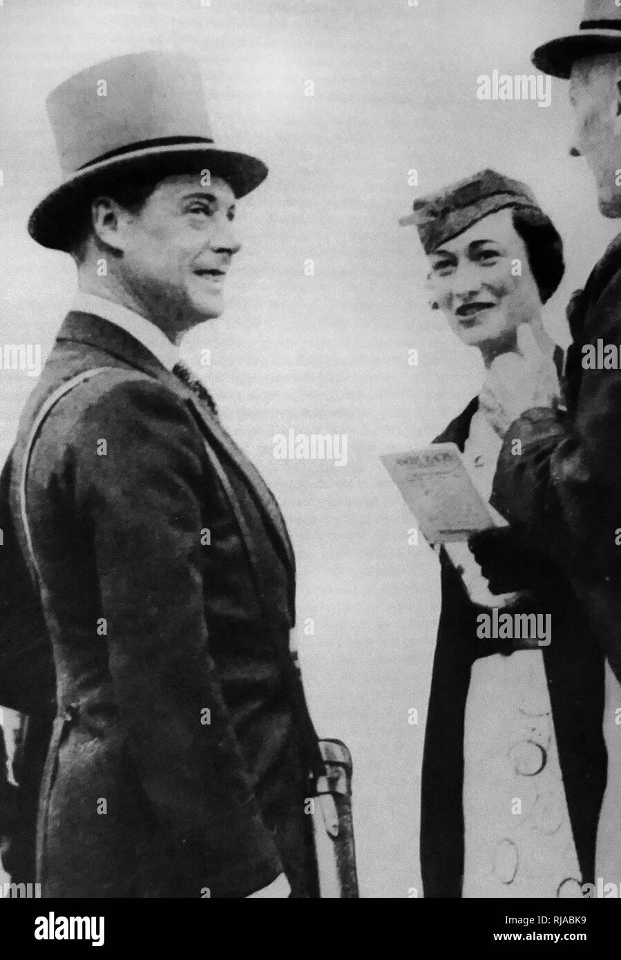 Edward Principe di Galles, con Wallis Simpson di Ascot. 1935. Edward VIII (1894 - 1972) re del Regno Unito Foto Stock