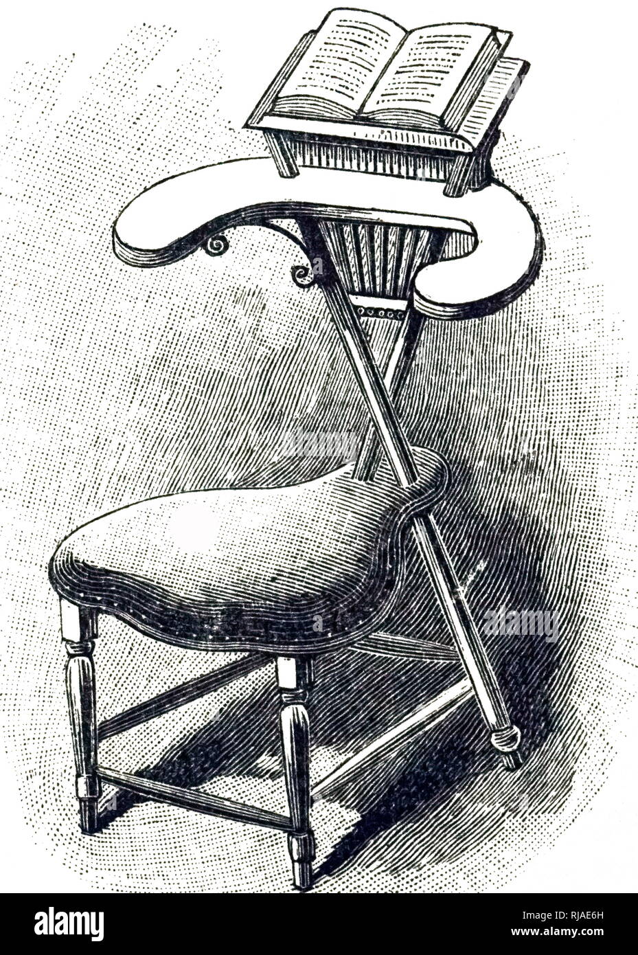 Xix secolo illustrazione che mostra una lettura sedia, Inghilterra; 1892 Foto Stock