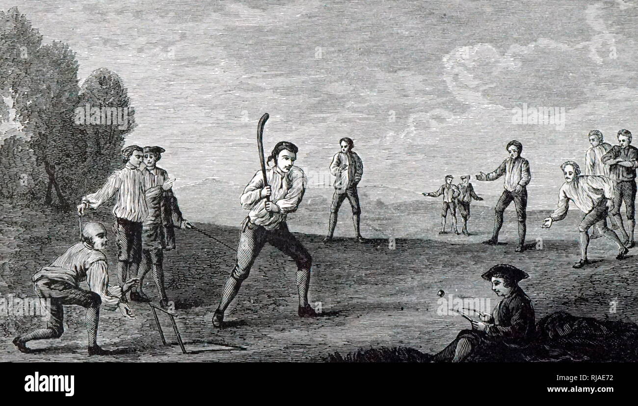Il cricket, dopo la pittura da Francis Hayman (1708-1776). Foto Stock