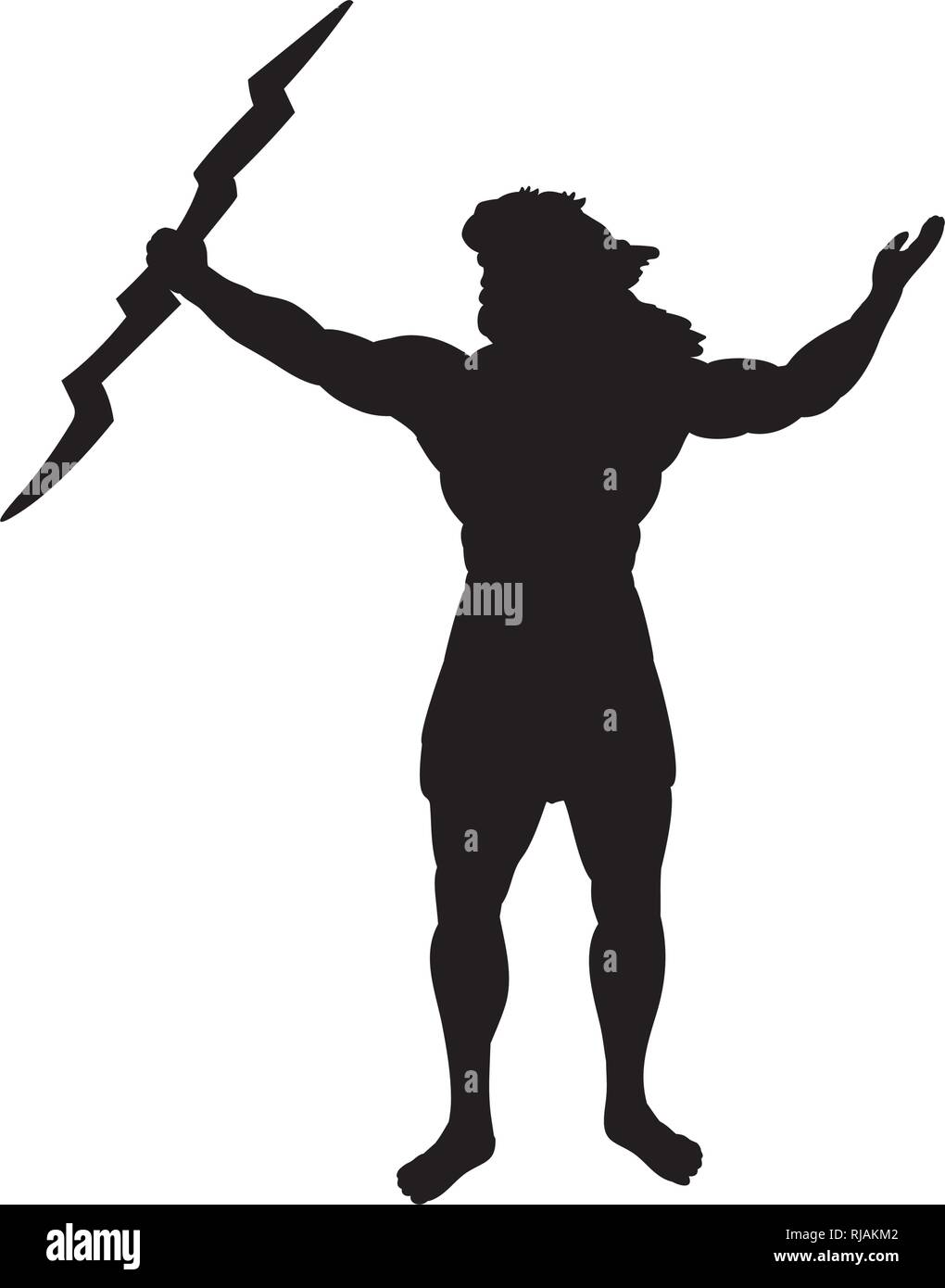 Zeus Giove dio silhouette antica mitologia fantasy Illustrazione Vettoriale