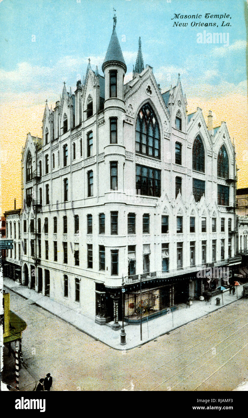 La Massoneria ha acquistato un edificio conosciuto come lo scambio commerciale a New Orleans nel1892 e lo ha utilizzato fino al 1926, quando è stata demolita e il nuovo edificio è stato costruito. Foto Stock