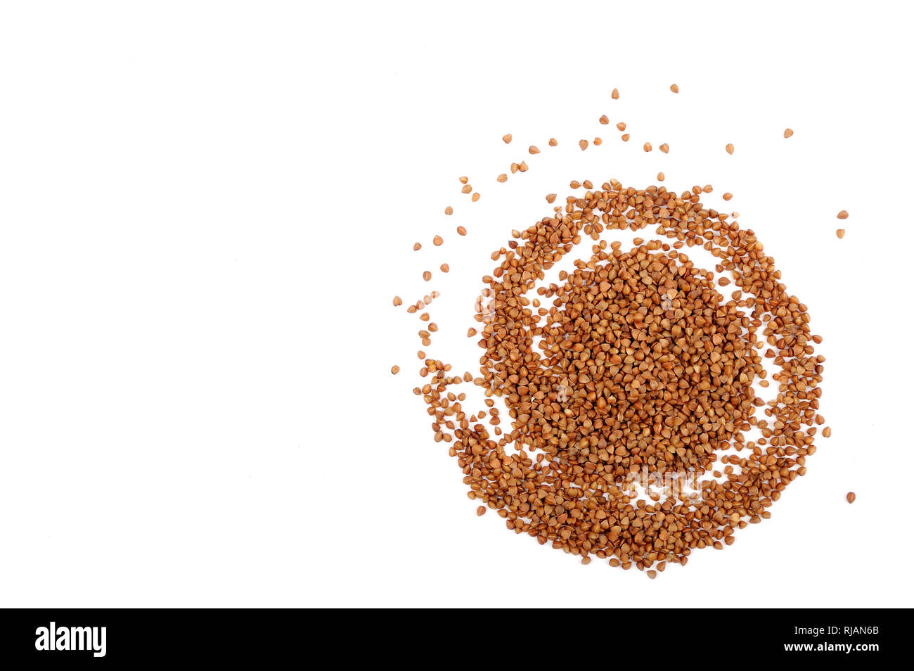 Wallpaper composizione astratta di organico grano saraceno .grano non contiene glutine, essa può essere mangiato da persone con glutine-disturbi correlati. Utile naturale Foto Stock