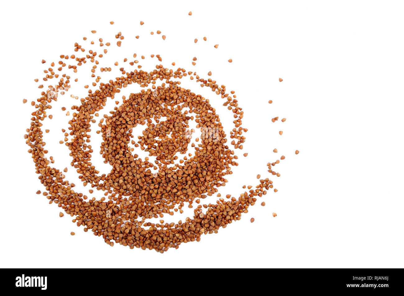 Wallpaper composizione astratta di organico grano saraceno .grano non contiene glutine, essa può essere mangiato da persone con glutine-disturbi correlati. Utile naturale Foto Stock