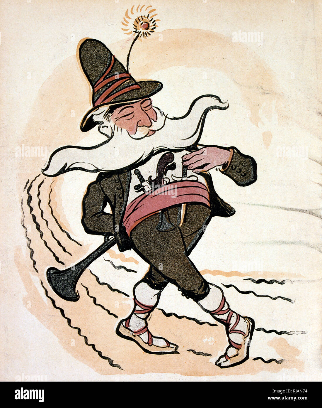 Illustrazione francese dell'imperatore austriaco Francesco Giuseppe I (Francesco Giuseppe I); 1830 - 1916. L'imperatore d'Austria, re di Ungheria, dal 1848 fino alla sua morte. Foto Stock