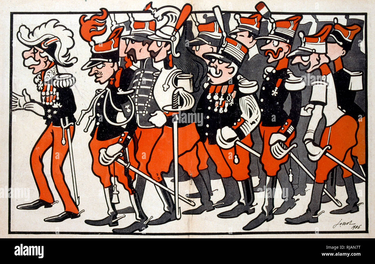Illustrazione francese caratterizzanti l esercito nazionale 1905 Foto Stock