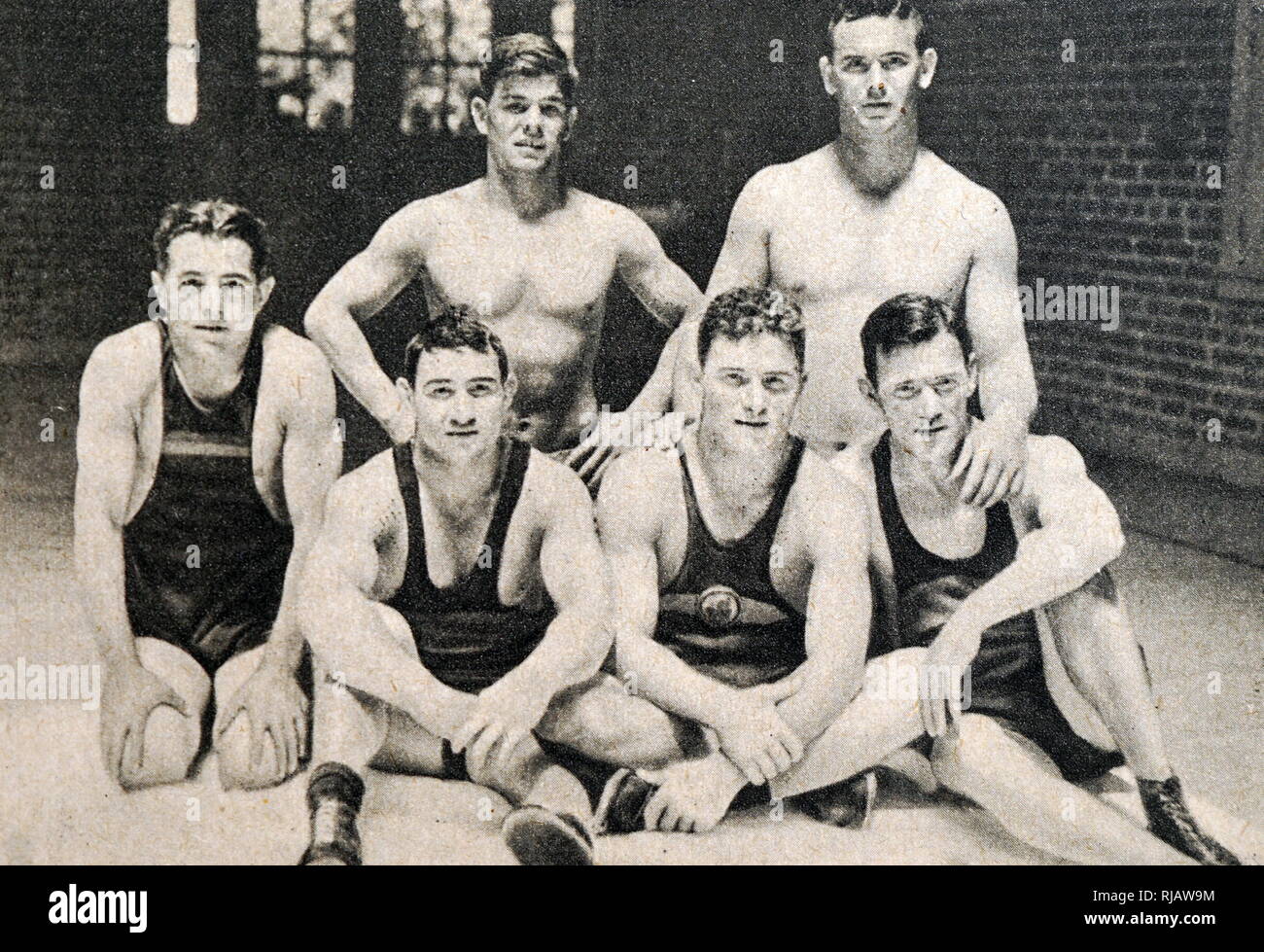 Fotografia di il tedesco del team di wrestling al 1932 giochi olimpici. Foto Stock