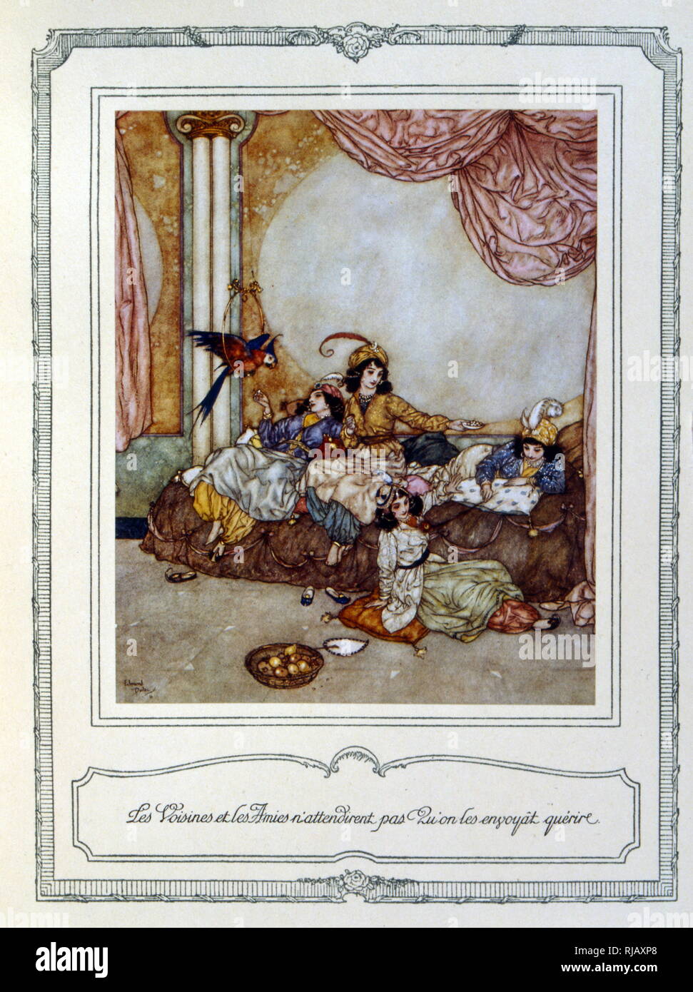 La bella e la Bestia (1910) da Edmund Dulac (1882 - 1953), francese-nato, British rivista naturalizzate illustrator, illustratore di libri Foto Stock
