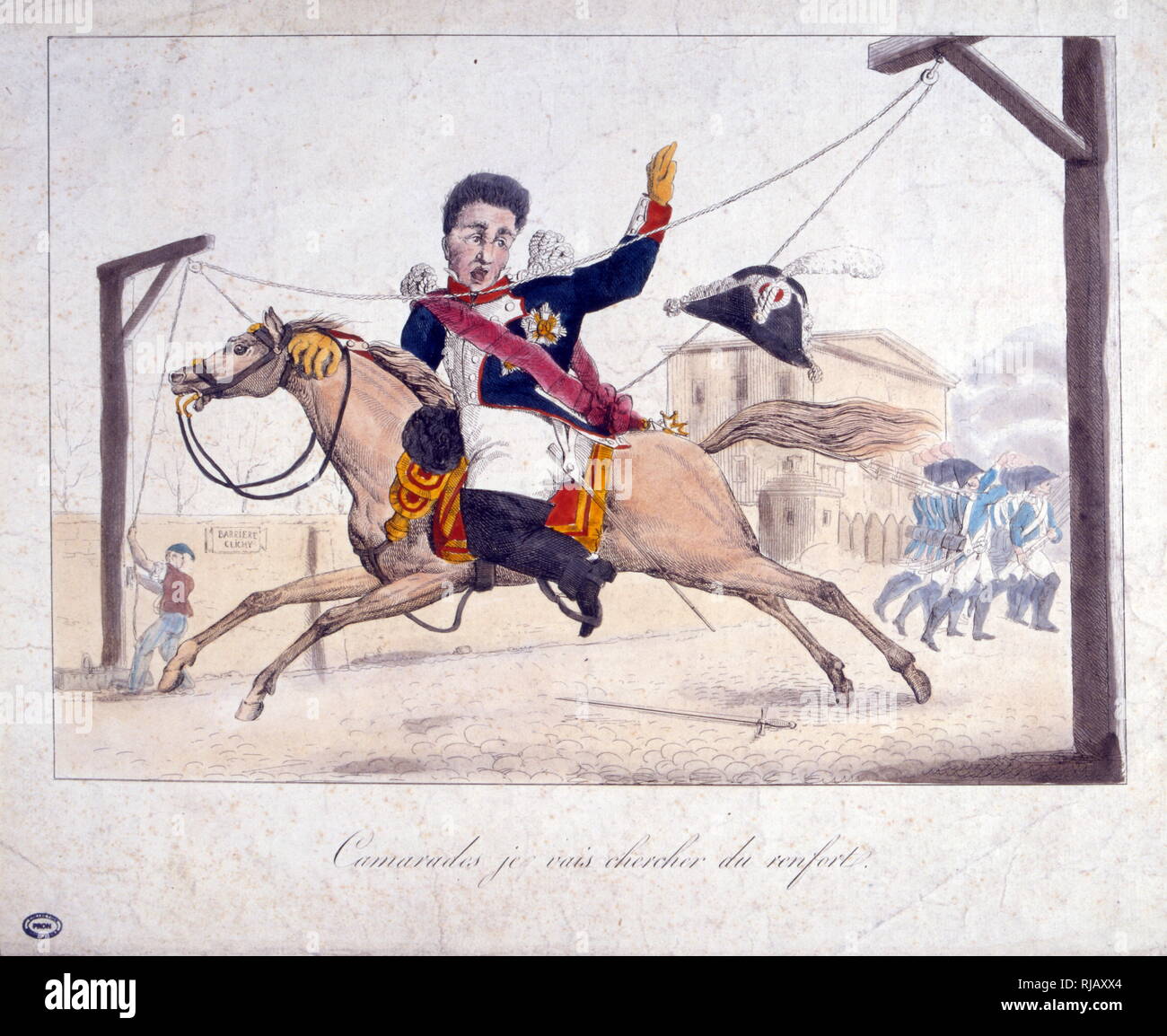 Illustrazione satirica raffigurante il 1830 Rivoluzione Francese Foto Stock