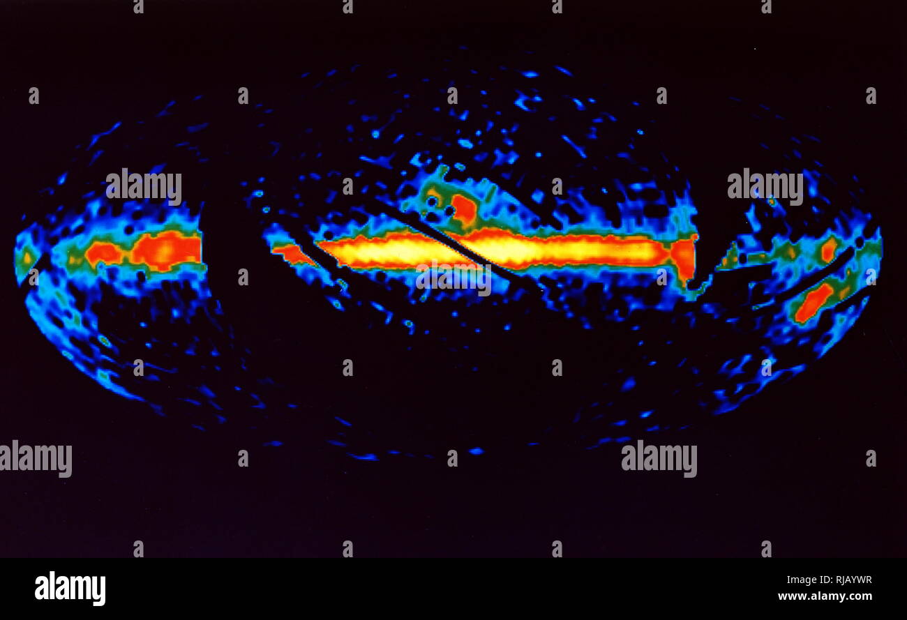 Tutti-sky mosaico della mappa della emissione di polveri della Via Lattea, costruiti a partire da dati ottenuti da lontano infrarosso spettrofotometro assoluto sul fondo cosmico Explorer, aka COBE, lanciato nel 1989 per lo studio di residuo del Big Bang. Foto Stock