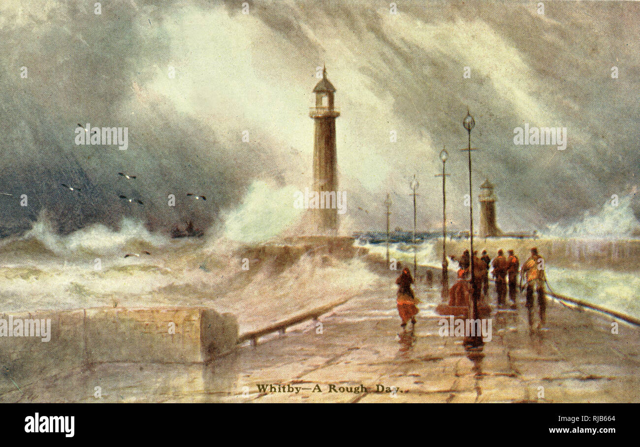 Un giorno di Rough, Whitby, North Yorkshire Foto Stock