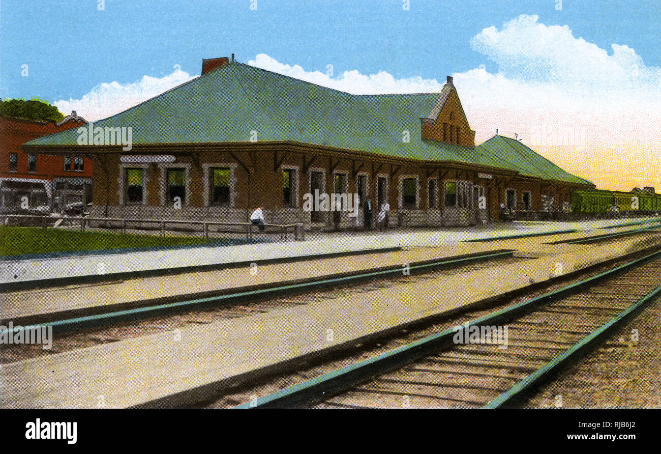 Ashtabula, Ohio, New York Central Railroad Freight Depot Foto Stock