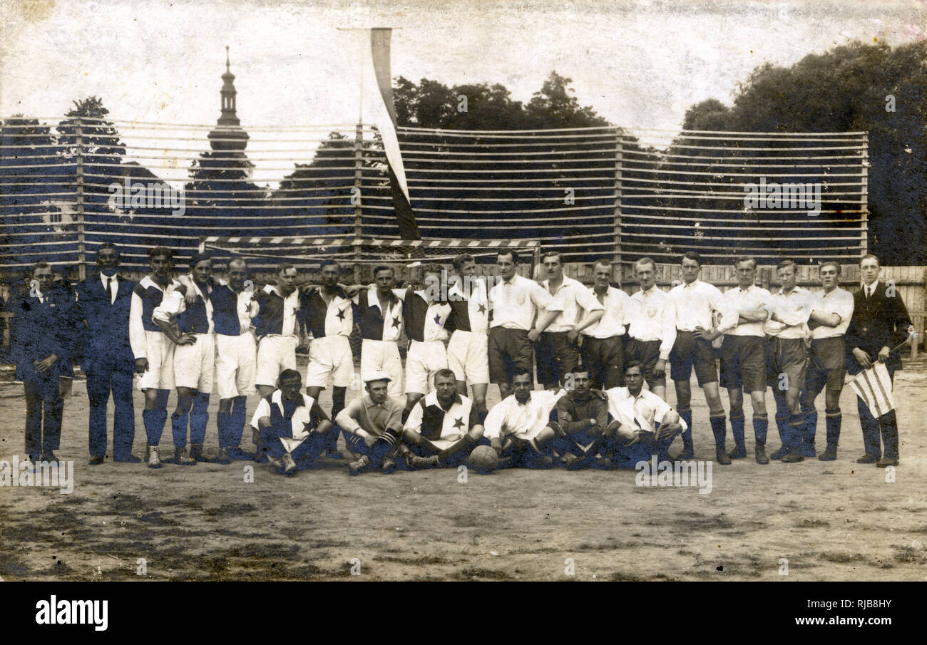 Foto della squadra di calcio, Slavia Praga, Repubblica Ceca Foto Stock
