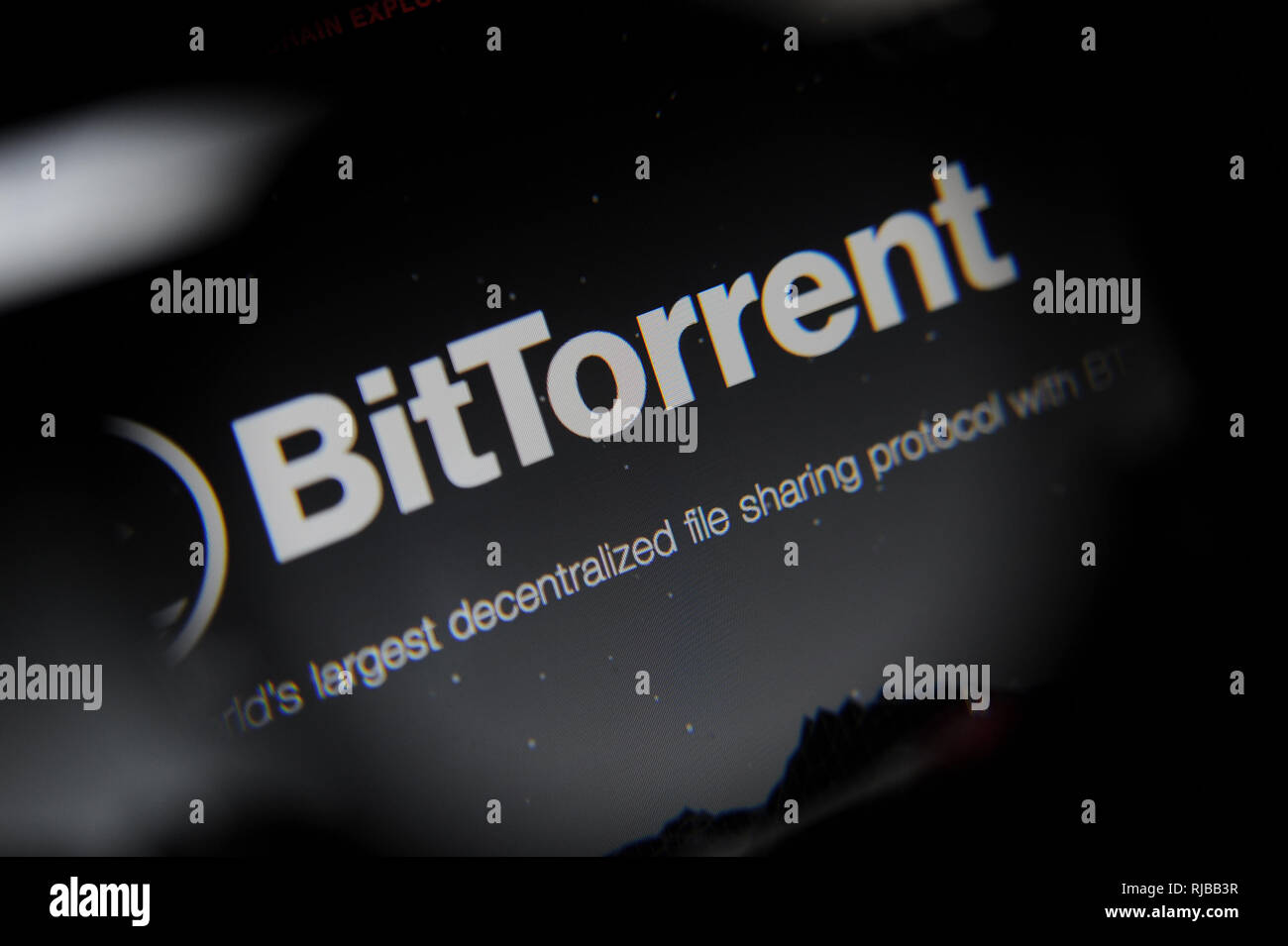 BitTorrent sito cryptocurrency visto sullo schermo di un computer Foto Stock