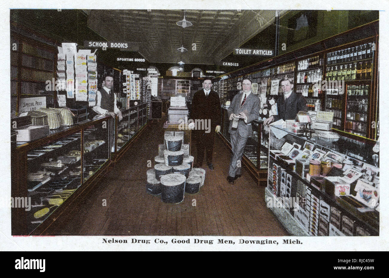 Nelson Drug Company Store, Dowagiac, Michigan, Stati Uniti Foto Stock