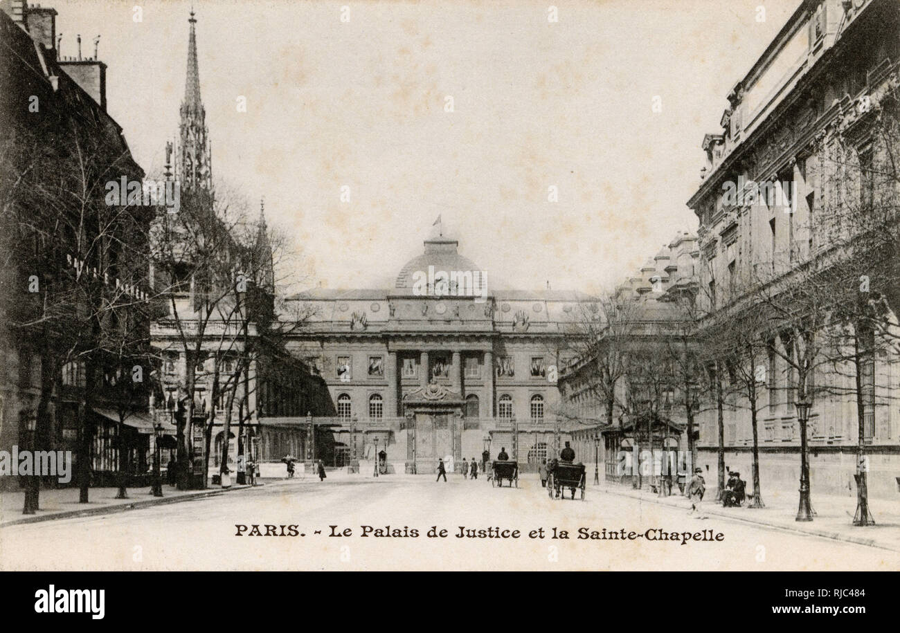 Parigi, Francia - Palais de Justice e Sainte-Chapelle Foto Stock