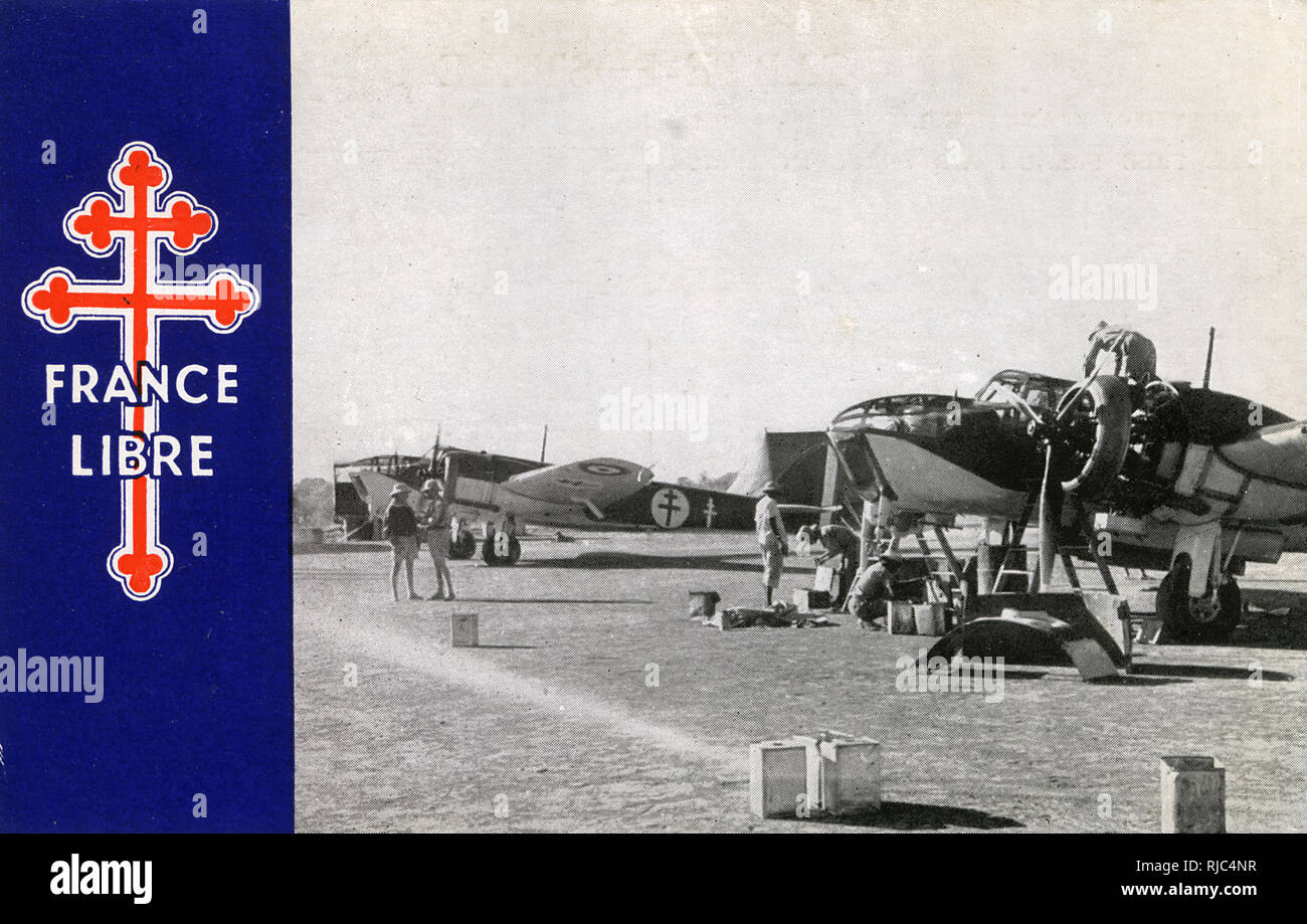 WW2 - il libero francese Air Force in Africa Foto Stock
