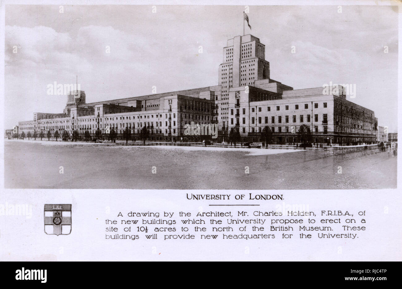 Università di Londra - piani dei nuovi edifici - Holden Foto Stock