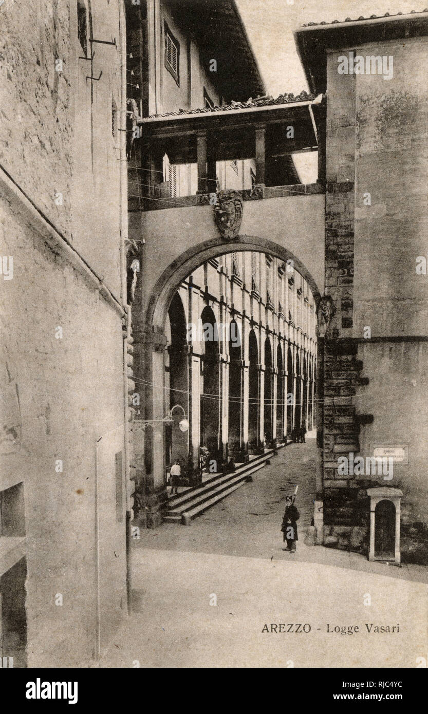 Arezzo, Italia - Loggia disegnata da Giorgio Vasari Foto Stock