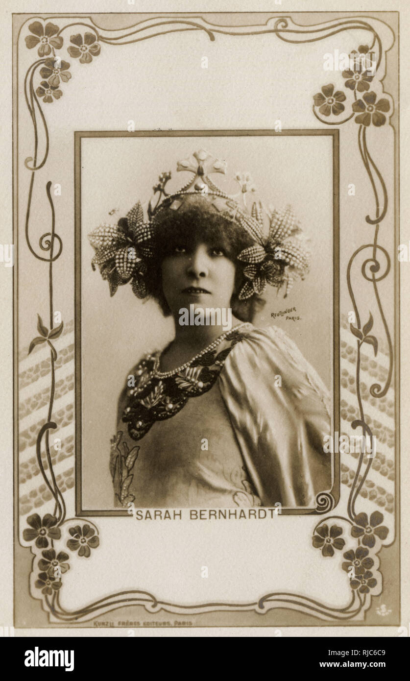 Sarah Bernhardt - tappa francese attrice Foto Stock