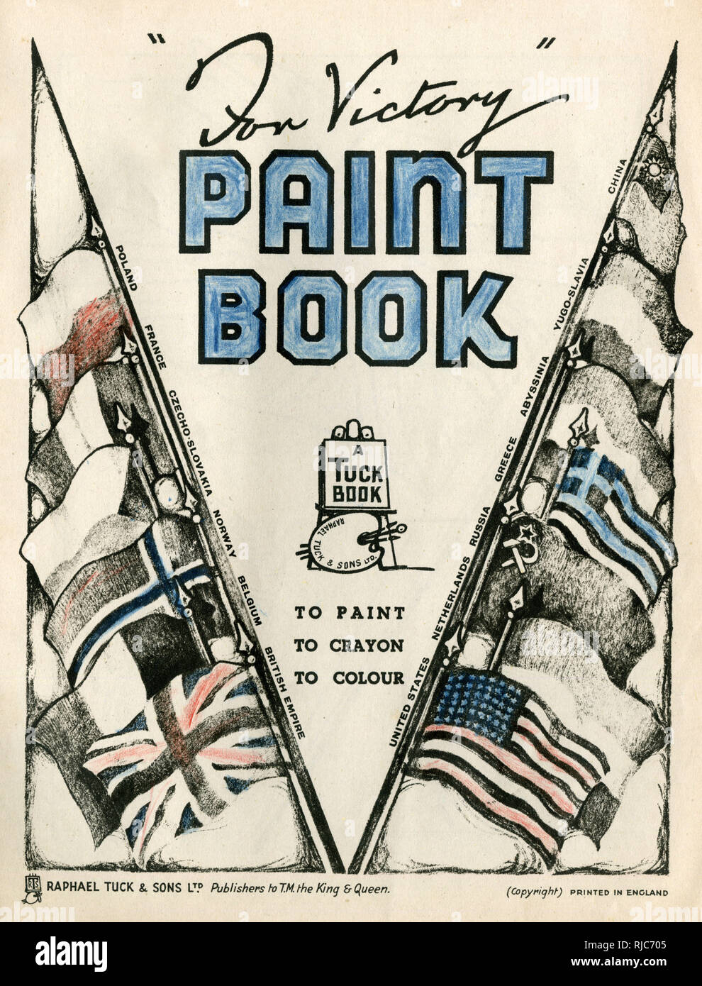 Titolo pagina di disegno, per Victory Paint Book, WW2 Foto Stock