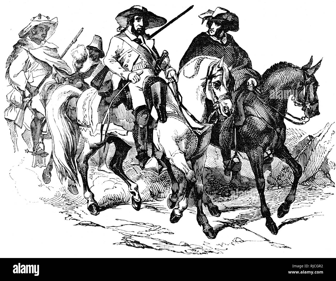 Soldati in Texas messicano Foto Stock