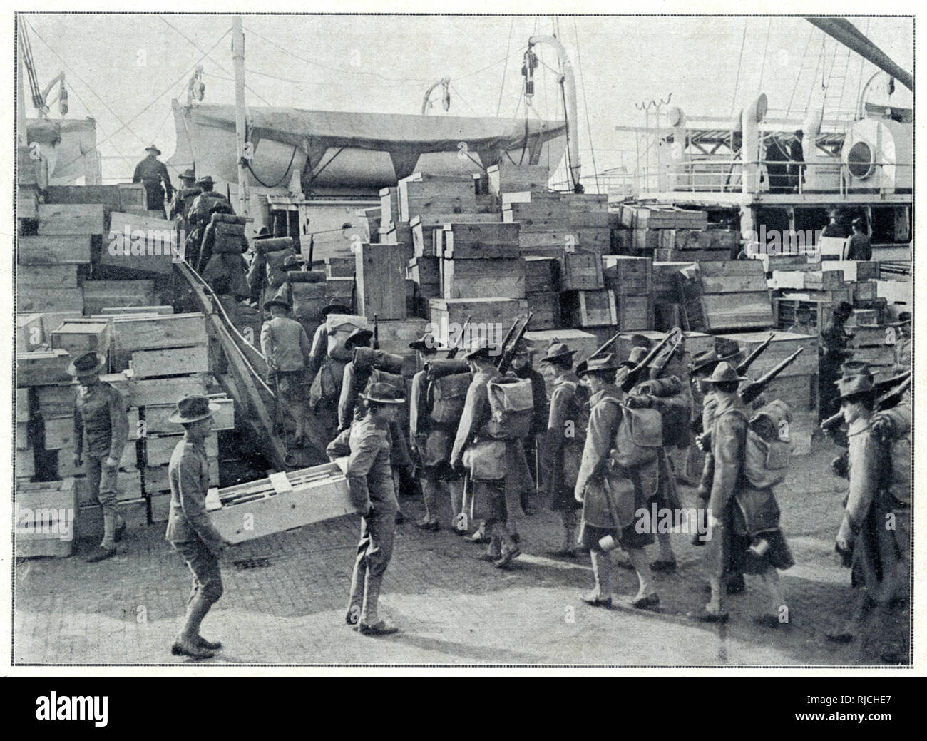 STATI UNITI Le truppe partono per il Messico 1914 Foto Stock