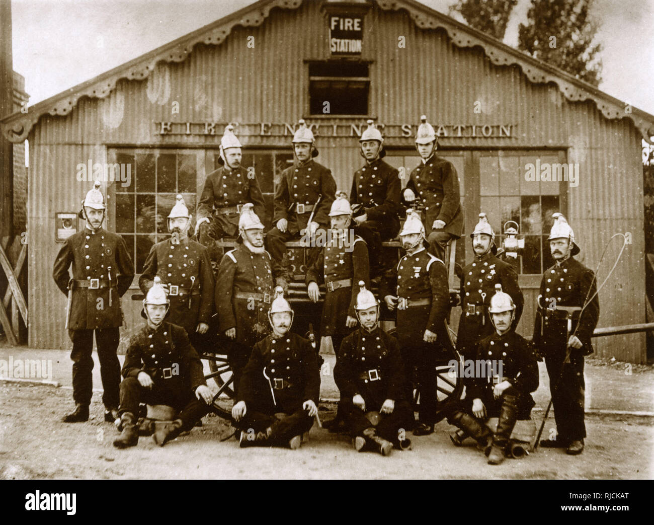 Foto di gruppo, stazione dei vigili del fuoco di Epsom, Surrey Foto Stock