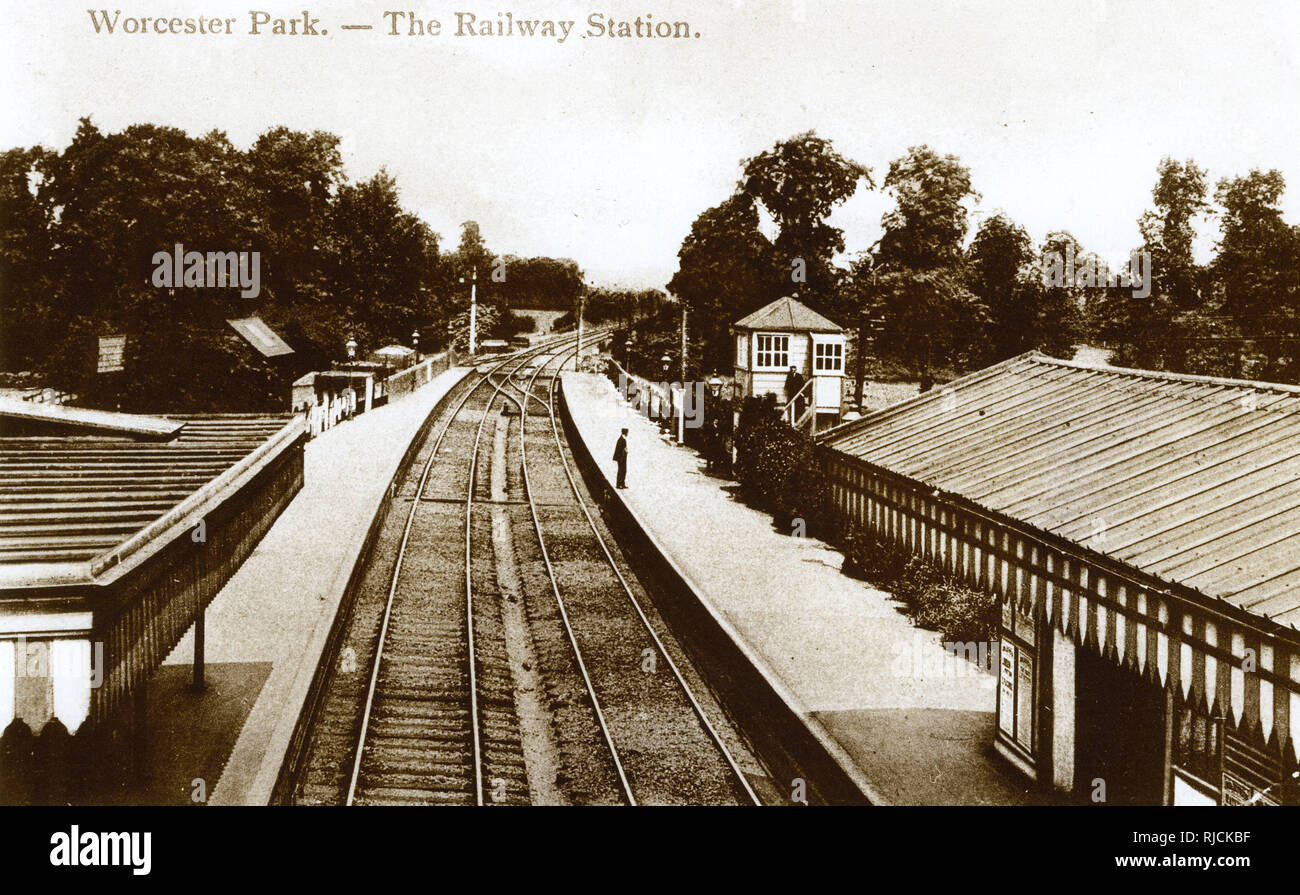 Stazione ferroviaria di Worcester Park, SW London (Surrey) Foto Stock