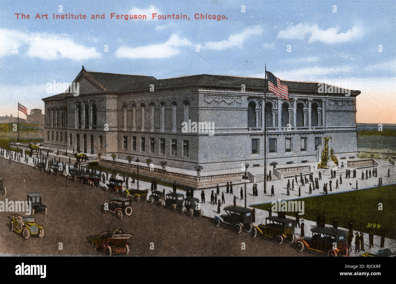 Art Institute e Ferguson Fountain, Chicago, Illinois, USA Foto Stock