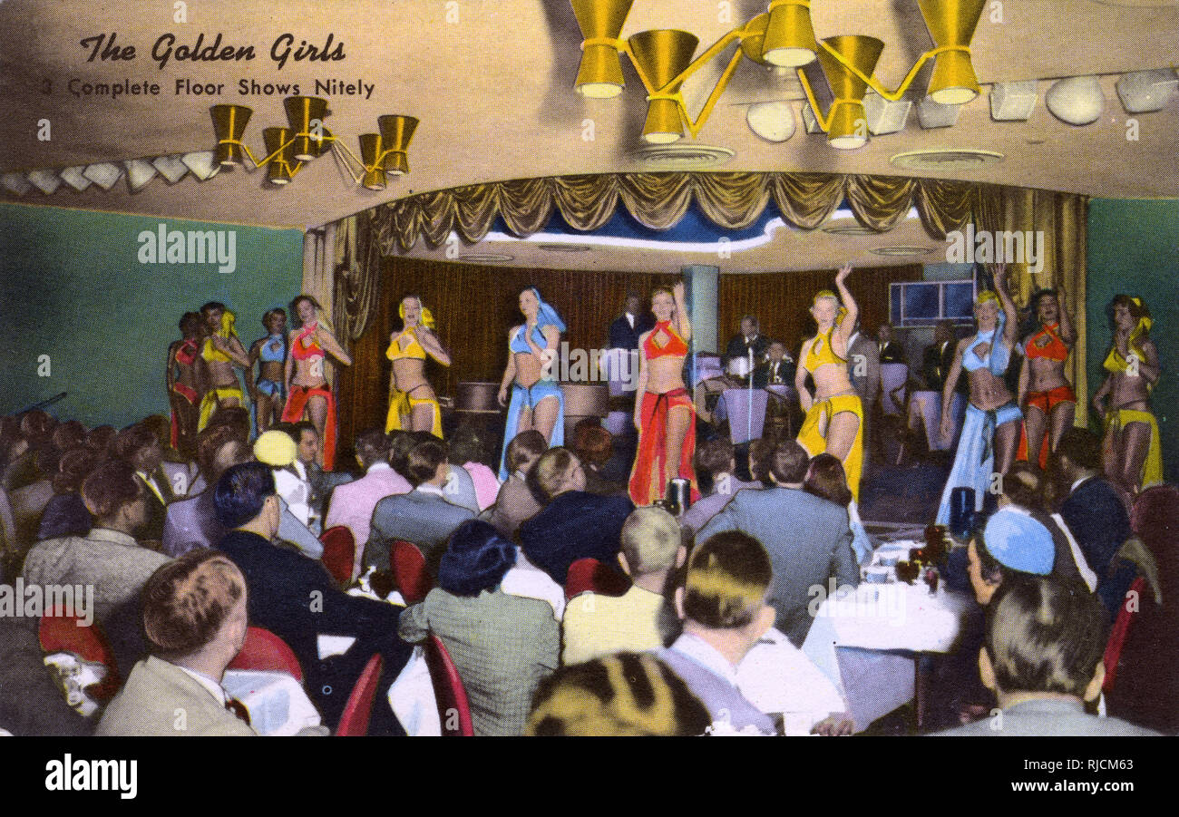 Le ragazze dorate nightly piano show, Banca d'Oro Casino, Reno, Nevada, Stati Uniti d'America. Foto Stock