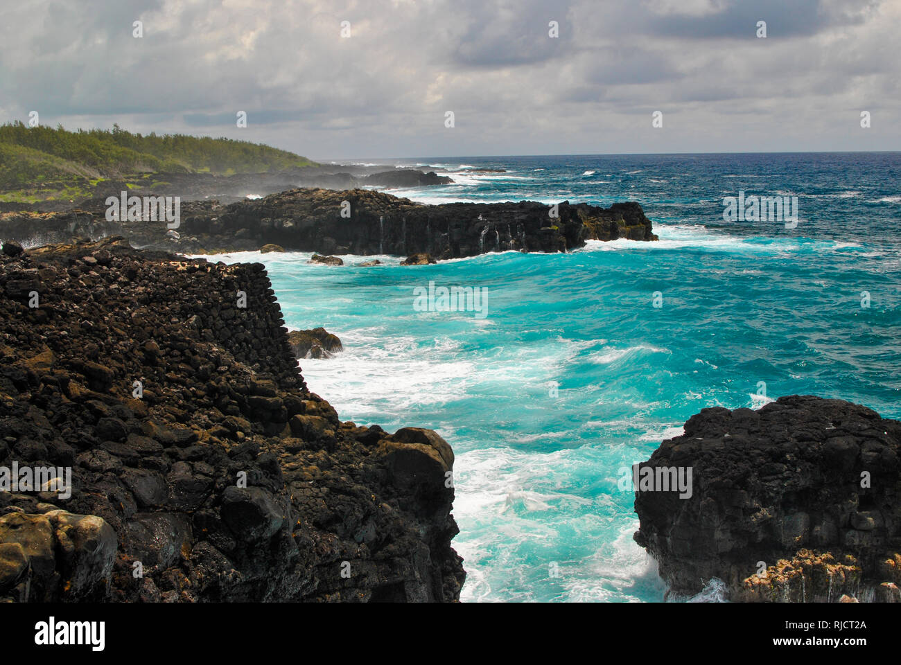 Mare di eau blue beach Mauritius Foto Stock