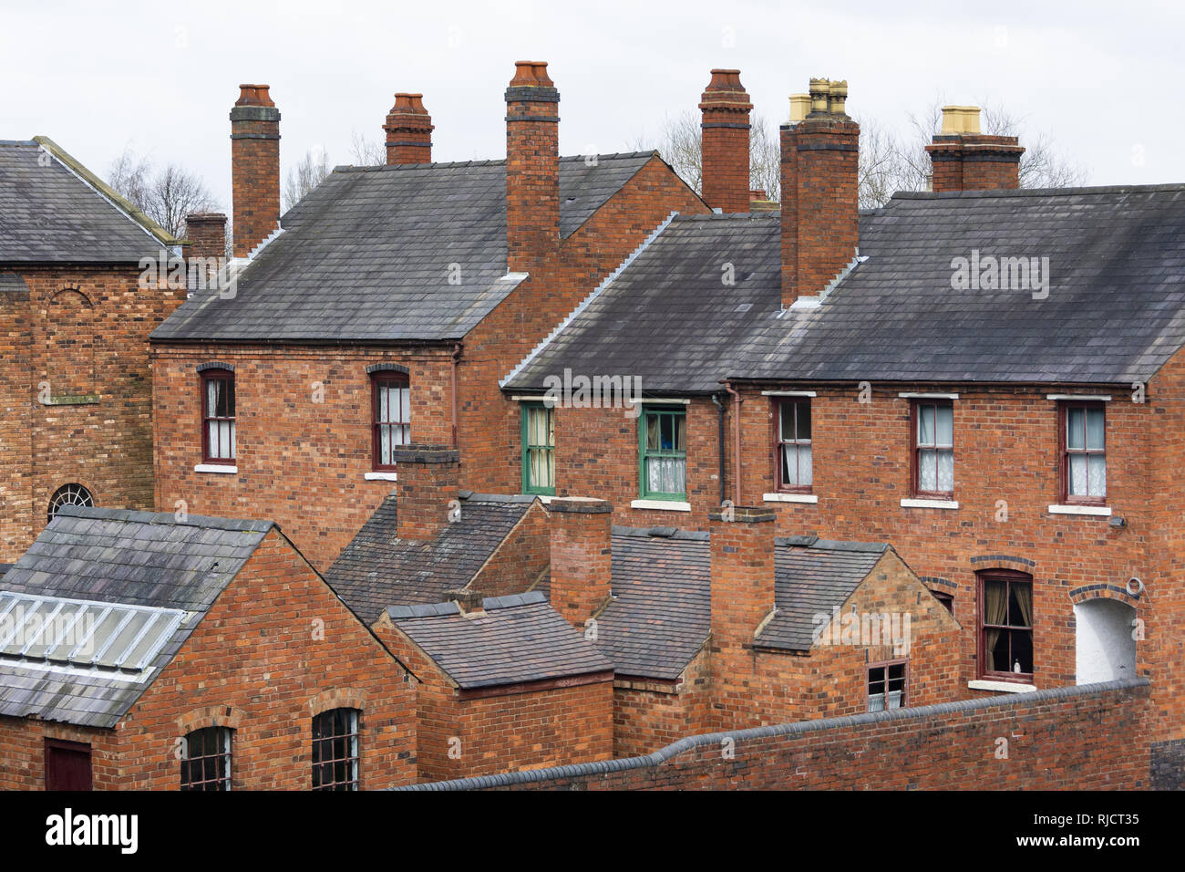 Torna indietro ospita esterni al Black Country Museum di Dudley, West Midlands, Inghilterra, Regno Unito Foto Stock