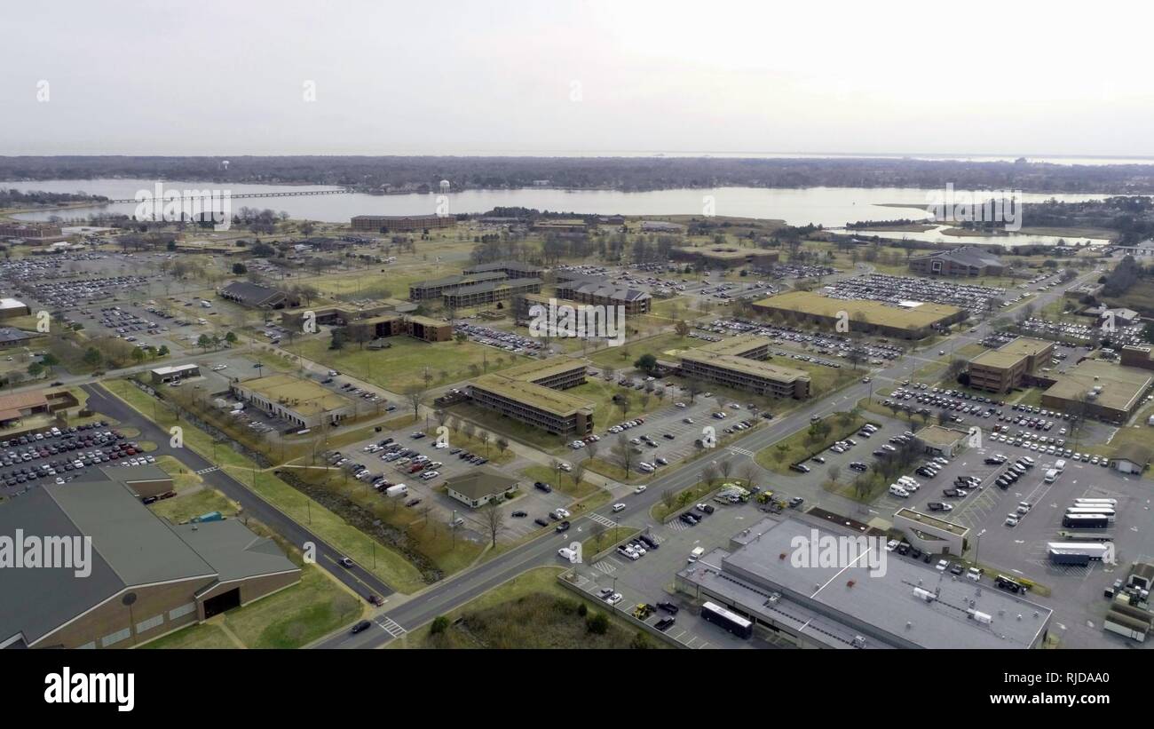 Foto aerea di Langley Air Force Base Foto Stock