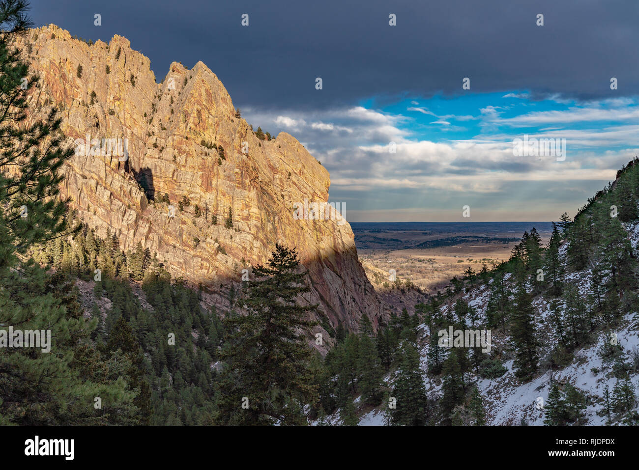 Tramonto in Eldorado Canyon State Park Foto Stock