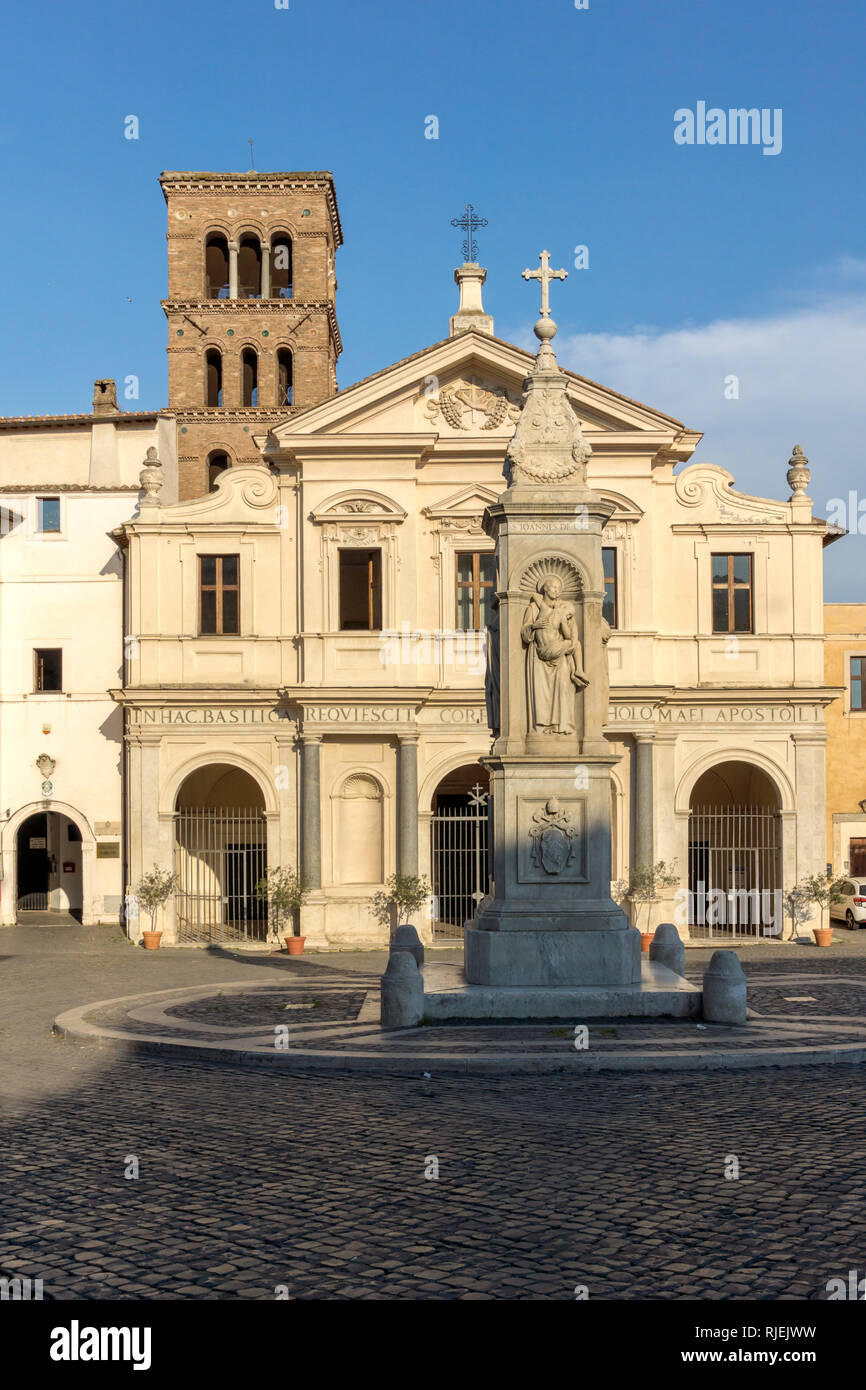 Roma, Italia - 22 Giugno 2017 : Basilica di San Bartolomeo all'isola nella città di Roma, Italia Foto Stock