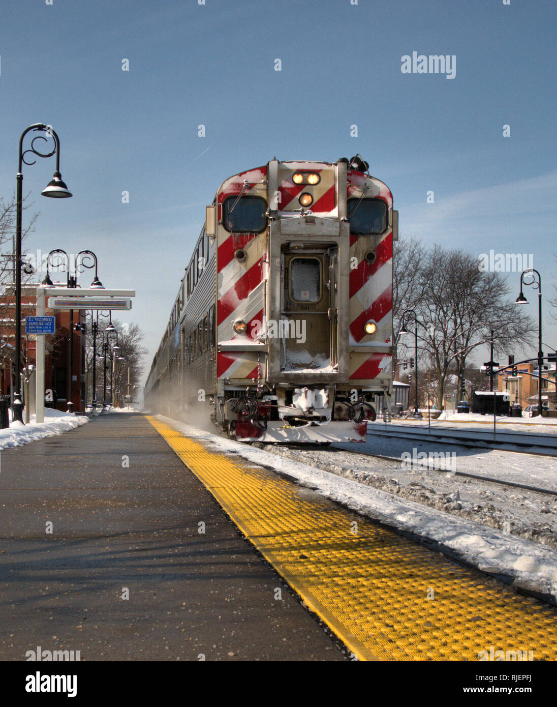 treno in arrivo Foto Stock