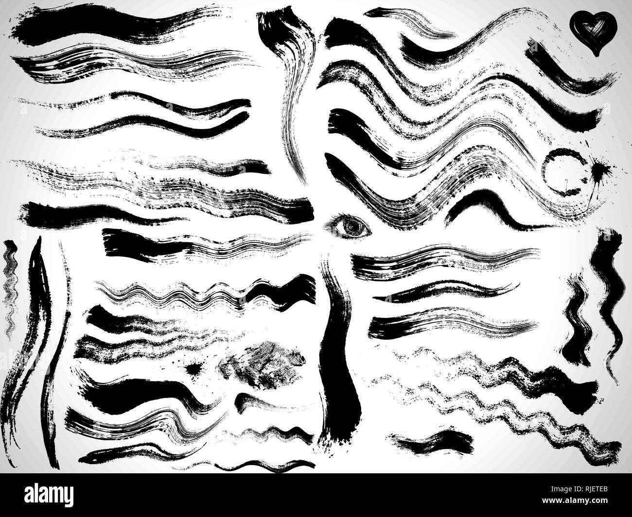 Vettore inchiostro pennellate impostato Illustrazione Vettoriale