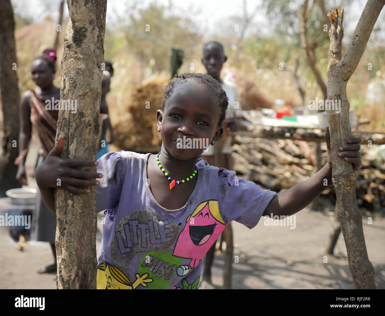 UGANDA - Palabek insediamento di rifugiati. Scene di quotidiana dei rifugiati. Foto Stock